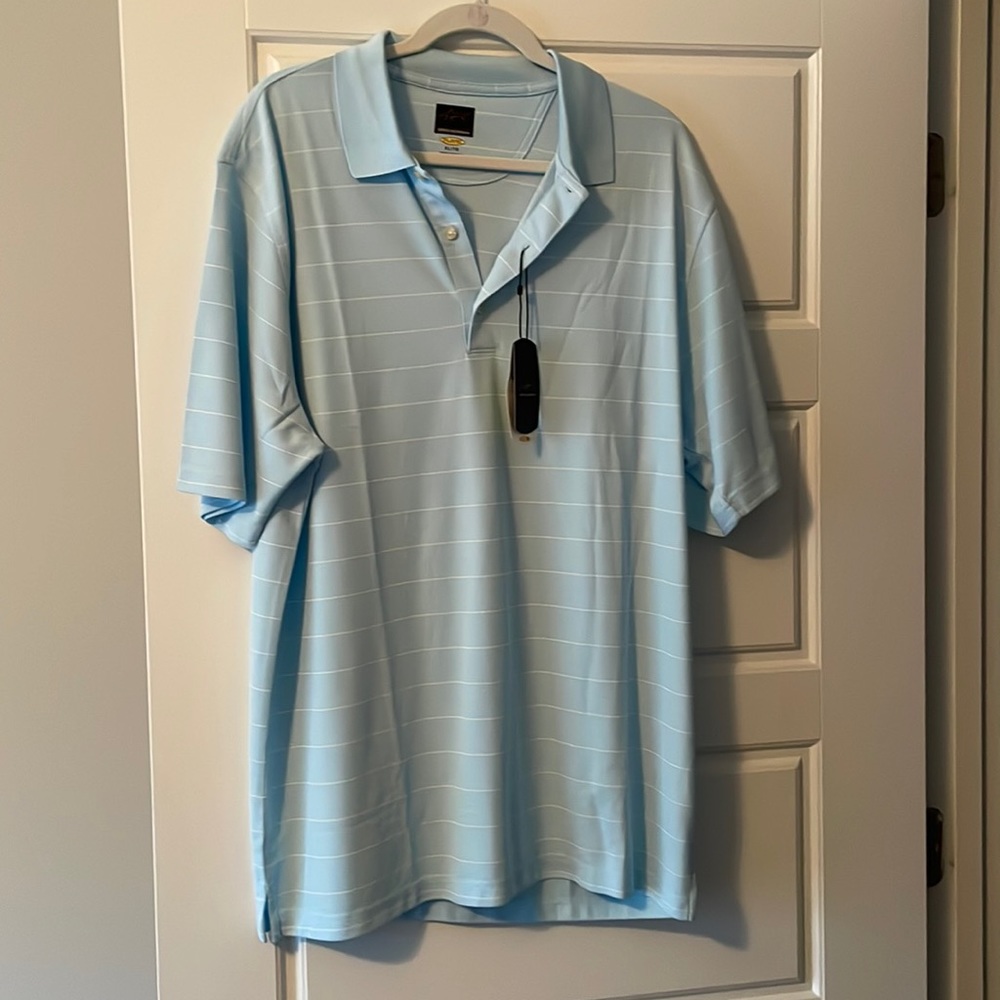 Mens Greg Norman blue shirt sleeve shirt size XL